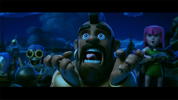 A shocked male character with a dark beard and wide eyes reaches his hands toward the viewer.
