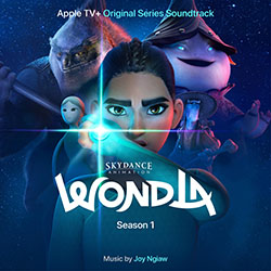 Animated characters surround a young girl with a glowing light in front of the WondLa Season 1 title.