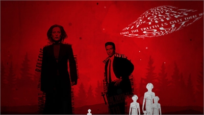 Two figures stand against a red background with text overlays and silhouettes of children at the bottom.