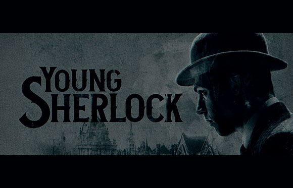 Title text 'Young Sherlock' next to a profile silhouette of a man in a bowler hat.