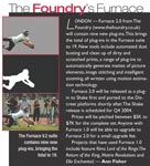 Magazine article about The Foundry's Furnace 2.0 software with three small action photos on the left.