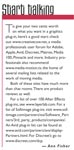 Text column titled 'Start talking' providing resources for media professionals.