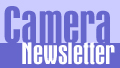 Text reads Camera Newsletter in large purple letters with Newsletter in white below.