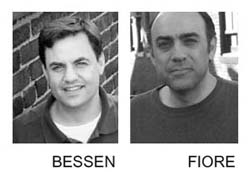 Black and white headshots of two men, labeled Bessen and Fiore.