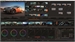 A dark-themed photo editing software interface showing a car, color wheels, and various adjustment tools.