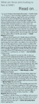 A vertical column of text featuring a large heading and several distinct paragraphs of quotes.