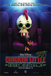A small white chicken wearing green sunglasses sits in a purple theater seat eating popcorn.