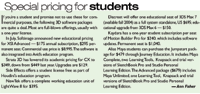 Text article detailing various 3D software discounts and educational pricing for students.