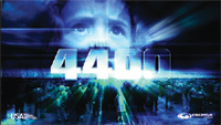 A large face looms over the number 4400, with a crowd of people standing below in a blue-tinted landscape.