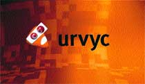 Urvyc logo featuring a stylized character with large eyes next to the word urvyc on an orange textured background.