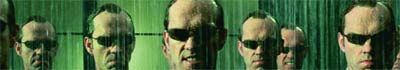 A series of repeating close-up shots of a man wearing dark sunglasses against a green background.