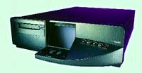 A dark purple electronic device with a silver front panel featuring a small screen and control buttons.