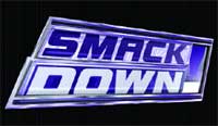 The blue and white SmackDown logo on a black background.