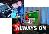 Collage of a man using a laptop and a person interacting with a computer monitor displaying a website.