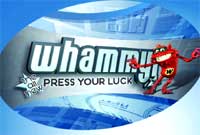 Whammy! Press Your Luck logo featuring a red cartoon character and stylized text on a blue background.
