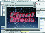 Screenshot of video editing software showing a preview window with the text 'Final Effects' over a starry background.