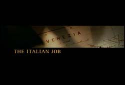 Title card reading 'THE ITALIAN JOB' over a map showing 'VENEZIA'.
