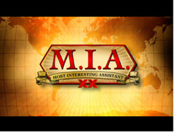 Logo reading M.I.A. and Most Interesting Assistant over a sepia-toned world map.