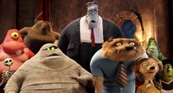 A collection of diverse, colorful animated monster characters standing in a group.